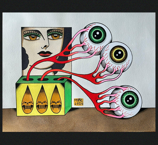 Matte Watercolor Paper Lady Eyeball PRINT